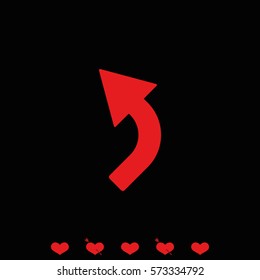 Bent arrow icon. Left and up arrow icon.