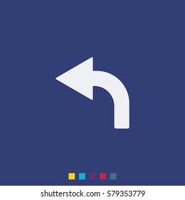 Bent arrow icon. Left arrow icon.