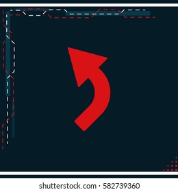 Bent arrow icon. Left and up arrow icon.