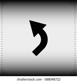 Bent arrow icon. Left and up arrow icon.