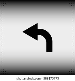 Bent arrow icon. Left arrow icon.
