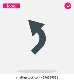 Bent arrow icon. Left and up arrow icon.
