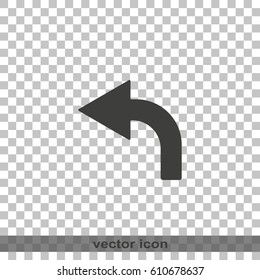 Bent arrow icon. Left arrow icon.