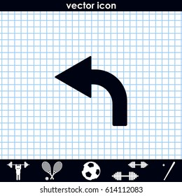 Bent arrow icon. Left arrow icon.
