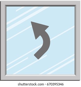 Bent arrow icon. Left and up arrow icon.