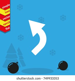 Bent arrow icon. Left and up arrow icon.