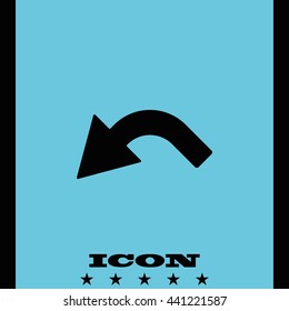 Bent arrow icon. Left and down arrow icon.