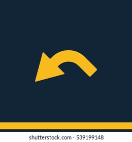 Bent arrow icon. Left and down arrow icon.