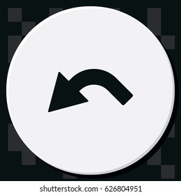 Bent arrow icon. Left and down arrow icon.