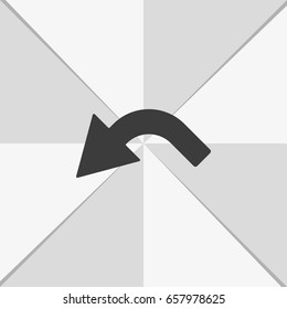 Bent arrow icon. Left and down arrow icon.