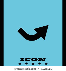 Bent arrow icon. Right and up arrow icon.