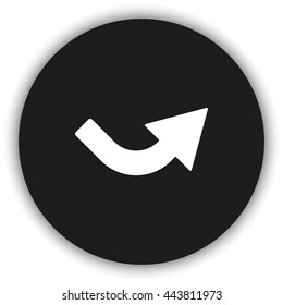 Bent arrow icon. Right and up arrow icon.