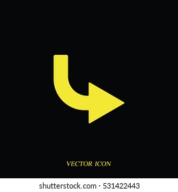 Bent arrow icon. Right arrow icon.
