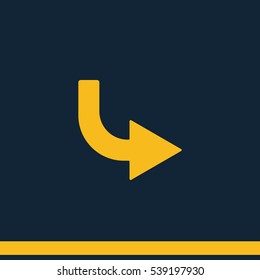 Bent arrow icon. Right arrow icon.