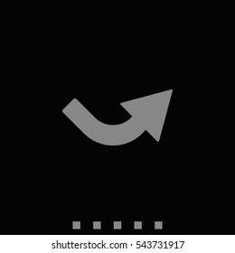 Bent arrow icon. Right and up arrow icon.