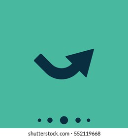 Bent arrow icon. Right and up arrow icon.