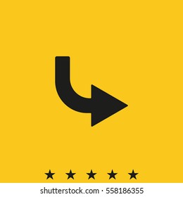 Bent arrow icon. Right arrow icon.