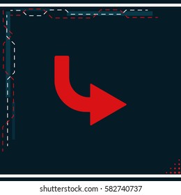 Bent arrow icon. Right arrow icon.
