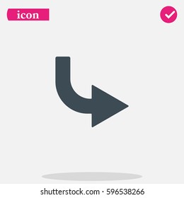 Bent arrow icon. Right arrow icon.