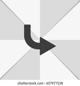 Bent arrow icon. Right arrow icon.