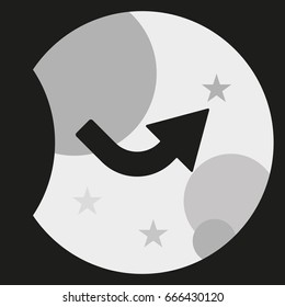 Bent arrow icon. Right and up arrow icon.