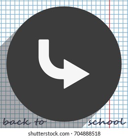 Bent arrow icon. Right arrow icon.