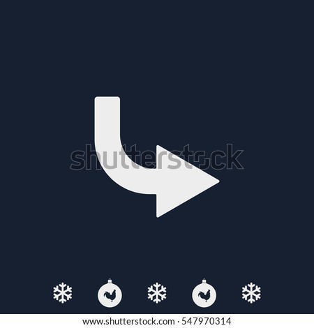 Bent arrow icon. Right arrow icon.
