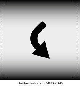 Bent arrow icon. Right and down arrow icon.