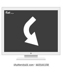 Bent arrow icon. Right and down arrow icon.