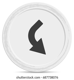 Bent arrow icon. Right and down arrow icon.
