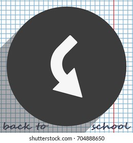 Bent arrow icon. Right and down arrow icon.