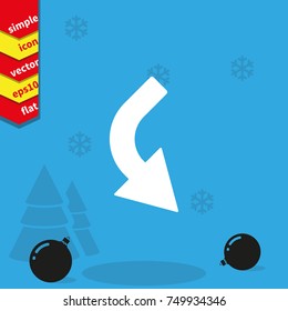 Bent arrow icon. Right and down arrow icon.