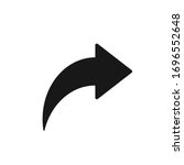 Bent arrow pointing right, Curved arrow share icon
