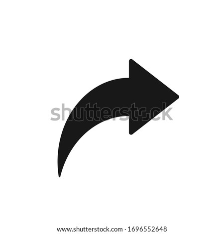 Bent arrow pointing right, Curved arrow share icon Stockfoto © 