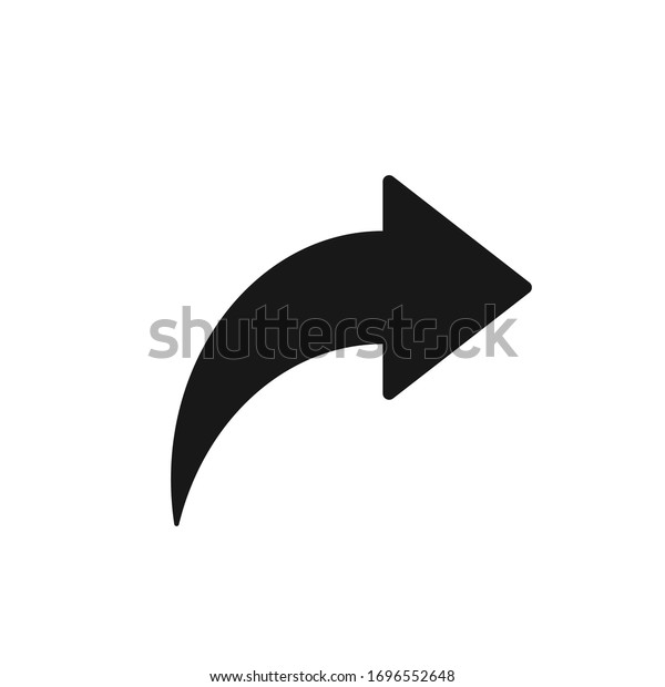 Bent arrow\
pointing right, Curved arrow share\
icon