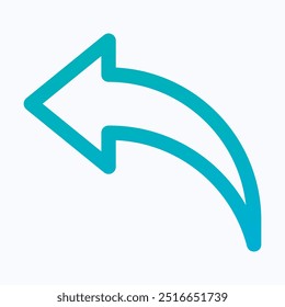 Bent Arrow Sign, Undo Symbol, Left Sign Vector, Isolated Lineal Gradient Icon.