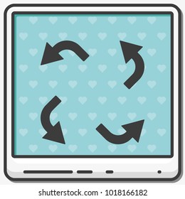 Bent arrows flat vector icon.