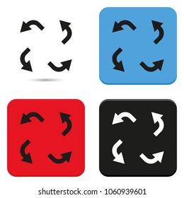 Bent arrows flat vector icon.