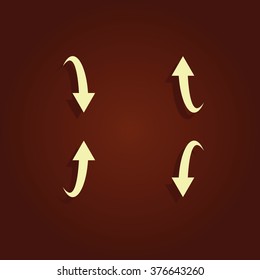 Bent arrows icon. Up and down.