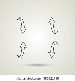 Bent arrows icon. Up and down.