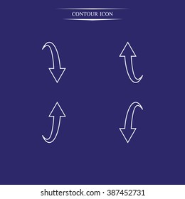 Bent arrows icon. Up and down.