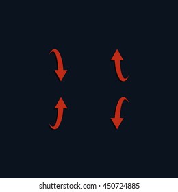 Bent arrows icon. Up and down.