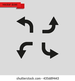 Bent arrows icon. Left and right, up and down.