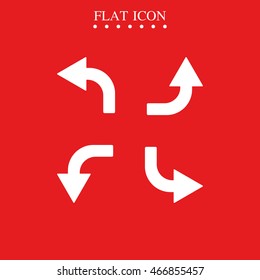 Bent arrows icon. Left and right, up and down.