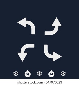 Bent arrows icon. Left and right, up and down.