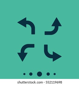 Bent arrows icon. Left and right, up and down.