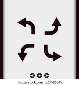 Bent arrows icon. Left and right, up and down.