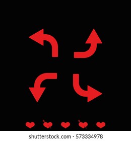 Bent arrows icon. Left and right, up and down.