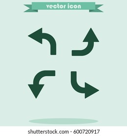 Bent arrows icon. Left and right, up and down.
