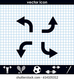 Bent arrows icon. Left and right, up and down.